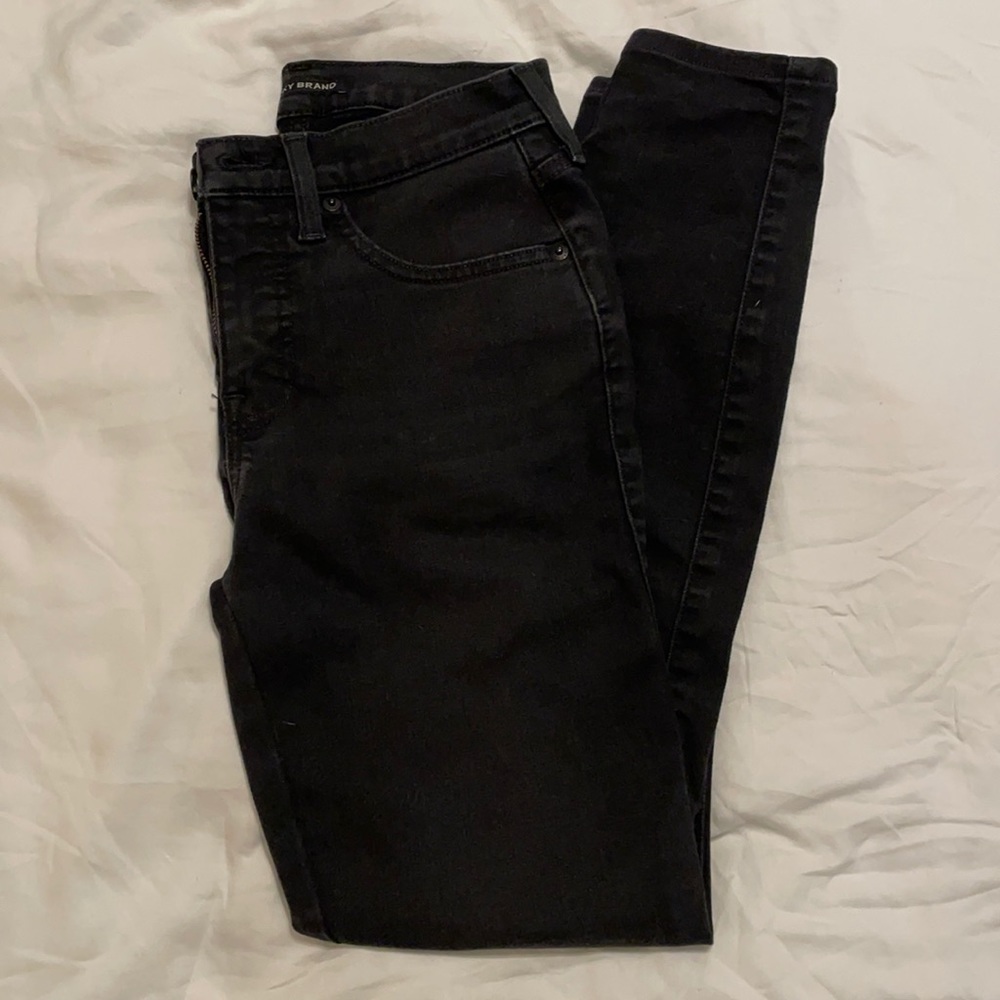 lucky brand; black ava mid rise skinny
